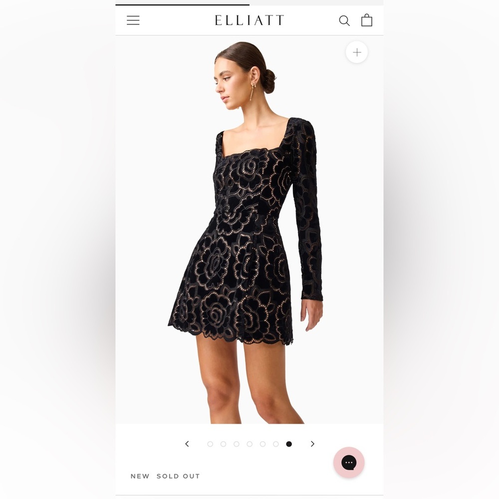 Elliatt Black Lace Long Sleeve Dress Eris Long Sleeve Mini